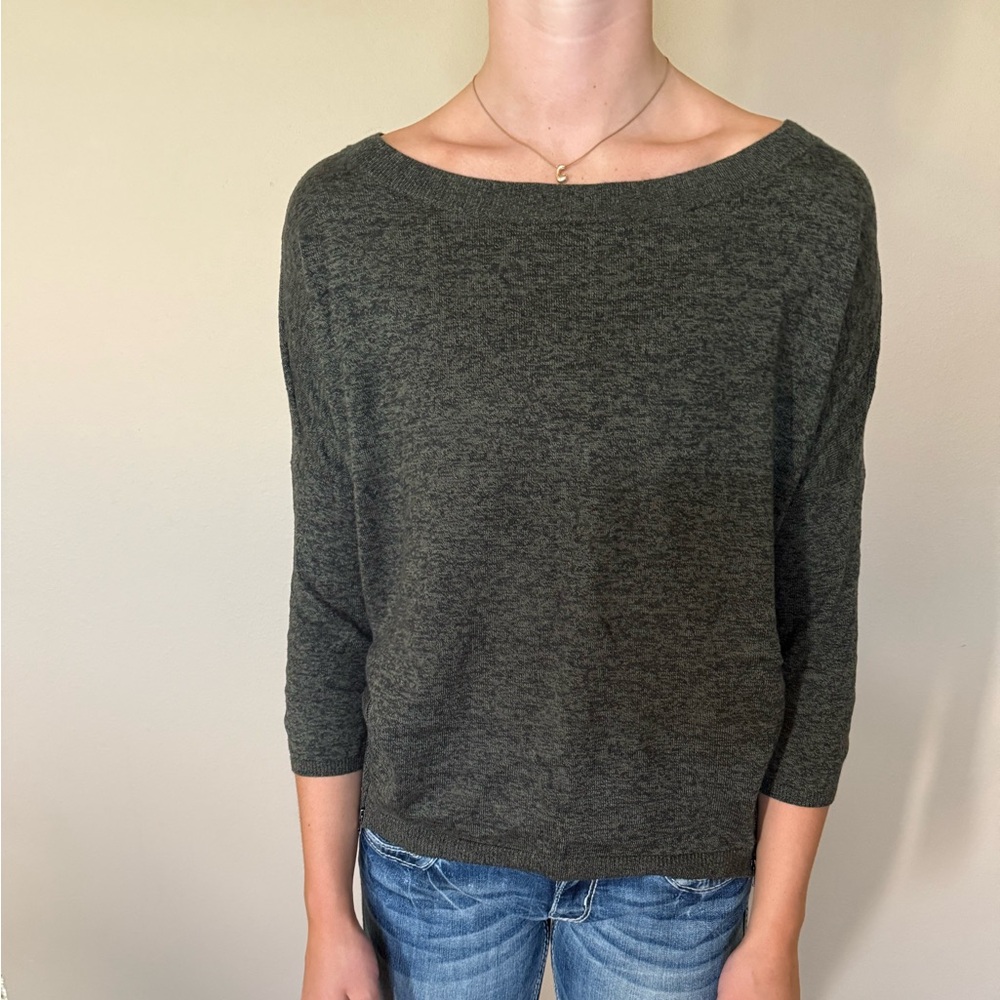 Express green/black heather Crew Neck Sweater